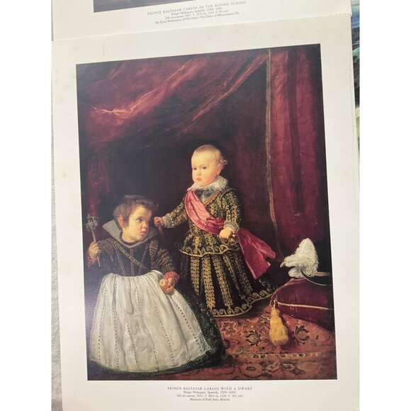 Lot Of 3 Vintage Art Prints By Diego Velázquez Prince Baltasar Carlos Scenes - Picture 3 of 12